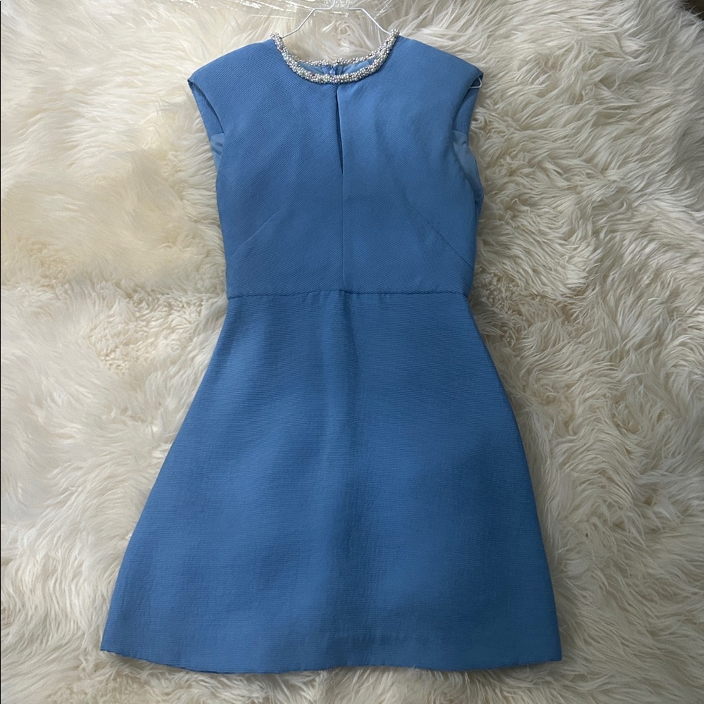 Sandro blue dress with rhinestones S